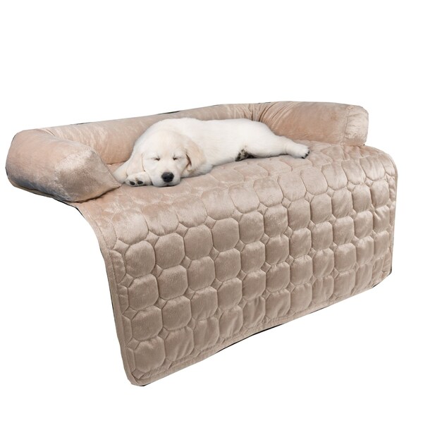 Pet Adobe Furniture Protector Pet Cover for Dogs and Cats with Shredded Memory Foam filled 35" x 35", Beige 745407VEG - main
